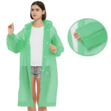 Płaszcz przeciwdeszczowy z kapturem kieszonkowy peleryna Zielony