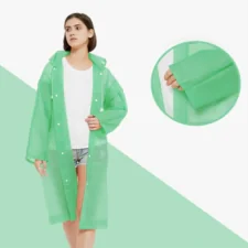 Płaszcz przeciwdeszczowy z kapturem kieszonkowy peleryna Zielony