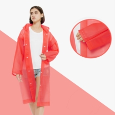 Płaszcz przeciwdeszczowy z kapturem kieszonkowy peleryna Czerwony