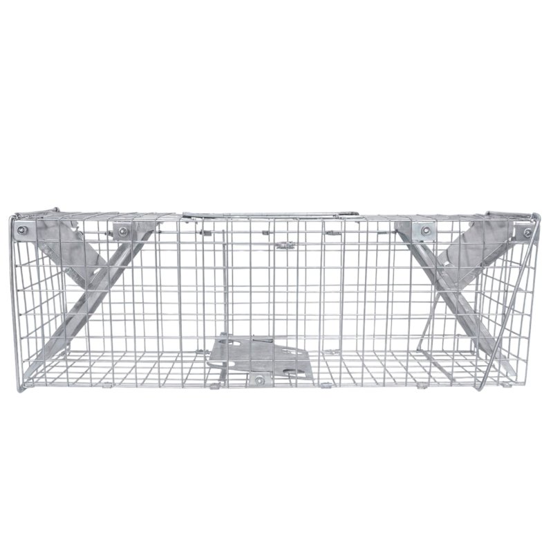 Żywołapka na kuny, łasice i szczury bezpieczna dla zwierząt metalowa pułapka 65x21x20cm