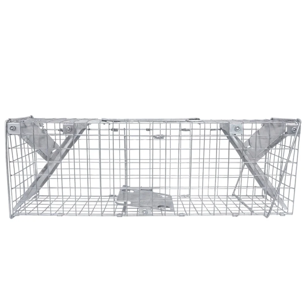 Żywołapka na kuny, łasice i szczury bezpieczna dla zwierząt metalowa pułapka 65x21x20cm