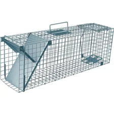 Żywołapka na kuny, łasice i szczury bezpieczna dla zwierząt metalowa pułapka 51x21x20cm