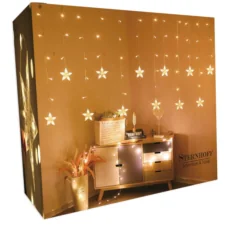 Kurtyna świetlna lampki świąteczne LED w Gwiazdki 136LED IP44 Biały Ciepły