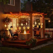 Kurtyna świetlna lampki świąteczne LED w Gwiazdki 136LED IP44 Biały Ciepły