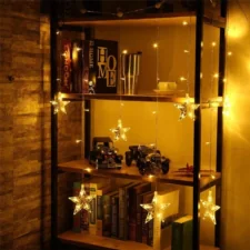 Kurtyna świetlna lampki świąteczne LED w Gwiazdki 136LED IP44 Biały Ciepły