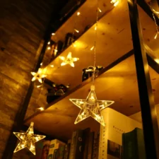 Kurtyna świetlna lampki świąteczne LED w Gwiazdki 136LED IP44 Biały Ciepły