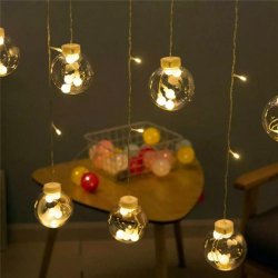 Girlanda 138LED kurtyna Bombki Biały Ciepły