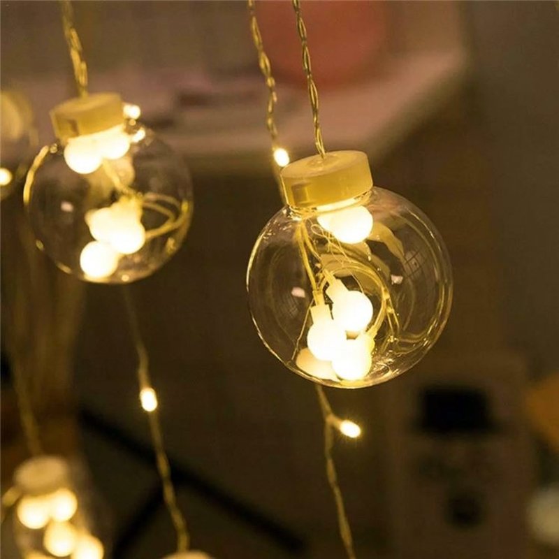 Girlanda 138LED kurtyna Bombki Biały Ciepły