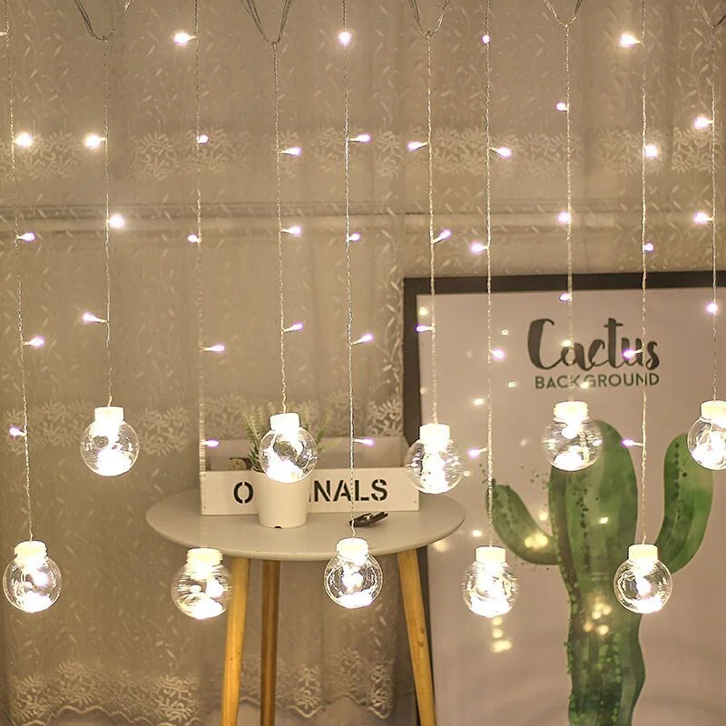 Kurtyna świetlna lampki świąteczne LED w Bombki 138LED IP44 Biały Ciepły Kurtyna świetlna lampki świąteczne LED w Bombki 138LED IP44 Biały Ciepły