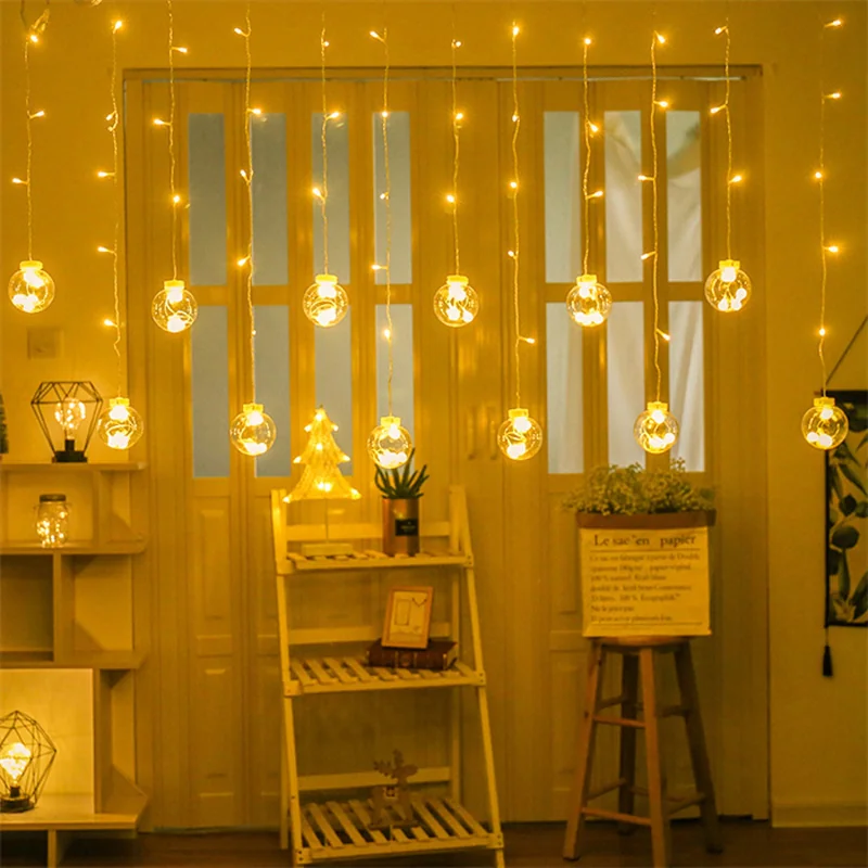 Kurtyna świetlna lampki świąteczne LED w Bombki 138LED IP44 Biały Ciepły Kurtyna świetlna lampki świąteczne LED w Bombki 138LED IP44 Biały Ciepły