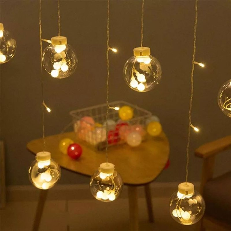 Girlanda 138LED kurtyna Bombki Biały Ciepły