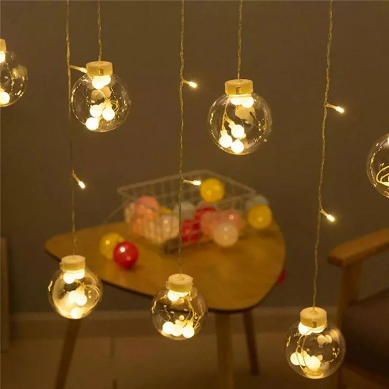 Kurtyna świetlna lampki świąteczne LED w Bombki 138LED IP44 Biały Ciepły Kurtyna świetlna lampki świąteczne LED w Bombki 138LED IP44 Biały Ciepły