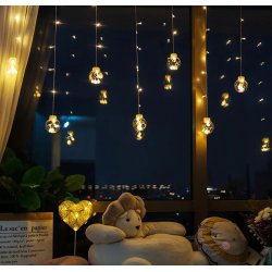 Girlanda 138LED kurtyna Bombki Biały Ciepły