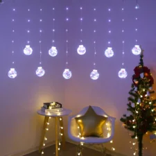 Kurtyna świetlna lampki świąteczne LED w Bombki 138LED IP44 Biały Zimny