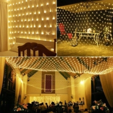 Kurtyna świetlna LED w formie siatki 2,6 x 2,6m 160LED Biały Ciepły