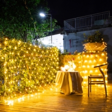 Kurtyna świetlna LED w formie siatki 2,6 x 2,6m 160LED Biały Ciepły