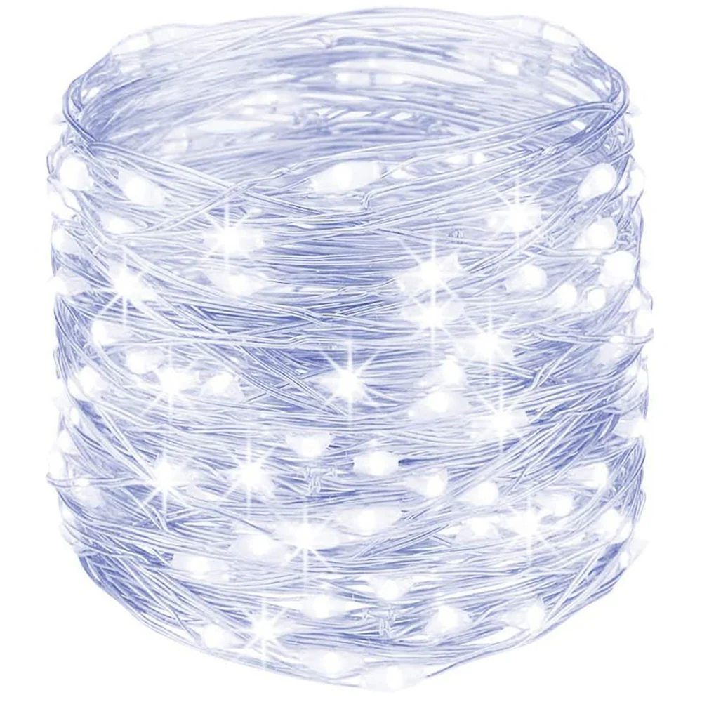 Lampki druciki na baterie 100 LED Biały Zimny Lampki druciki na baterie 100 LED Biały Zimny