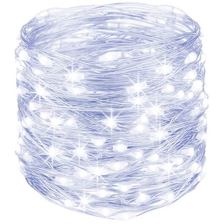 Lampki druciki akumulatorowe 100 LED Biały Zimny