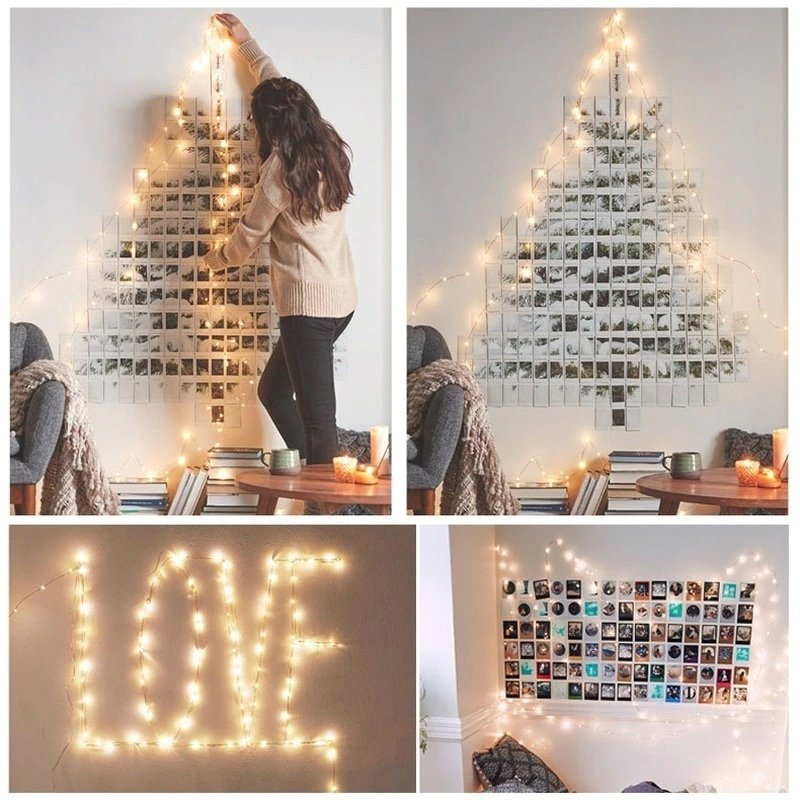 Lampki druciki akumulatorowe 50 LED Biały Ciepły