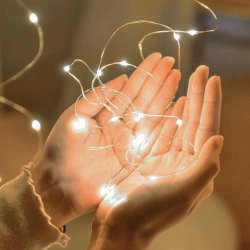 Lampki druciki akumulatorowe 50 LED Biały Ciepły