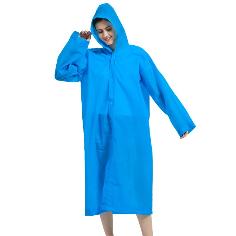 Płaszcz przeciwdeszczowy z kapturem kieszonkowy peleryna Niebieski