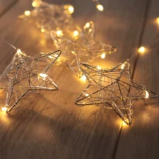 Lampki świąteczne choinkowe Gwiazdki metalowe