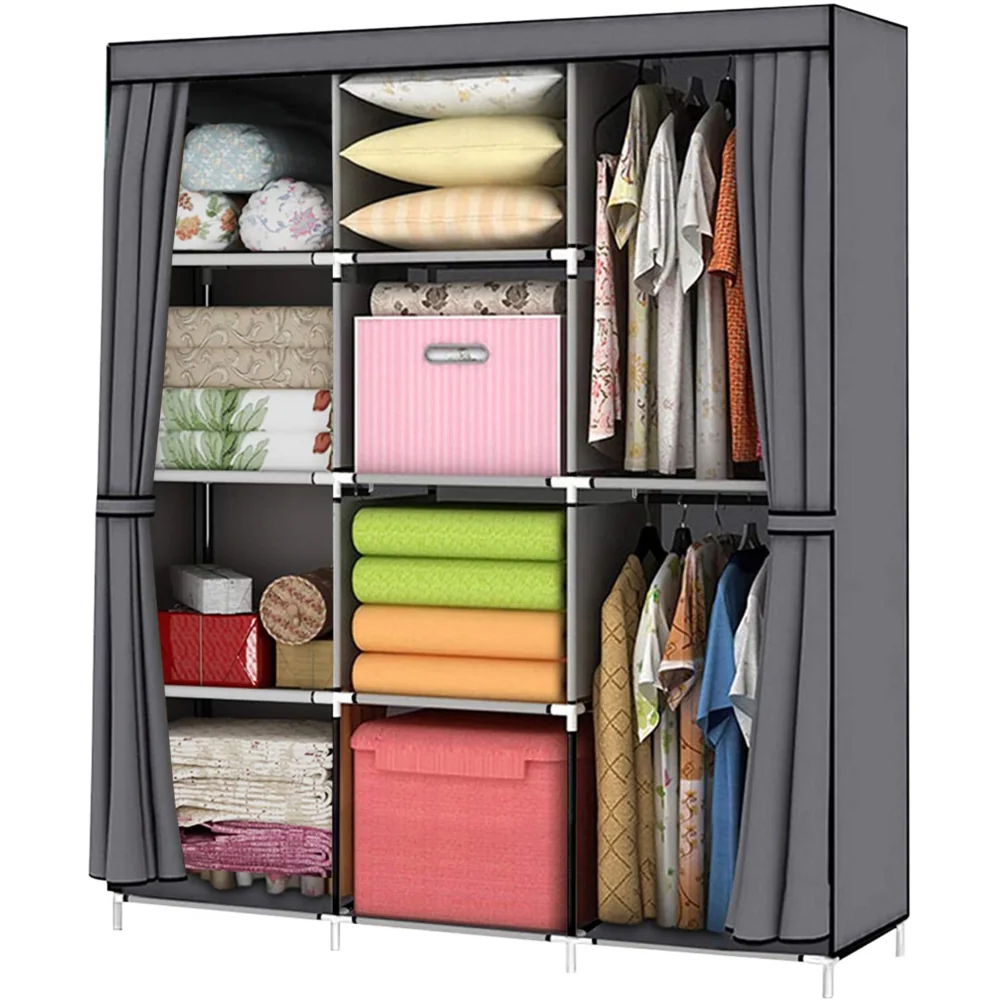 Szafa materiałowa składana 8 półek + 2 wieszaki Szafa materiałowa składana 8 półek + 2 wieszaki