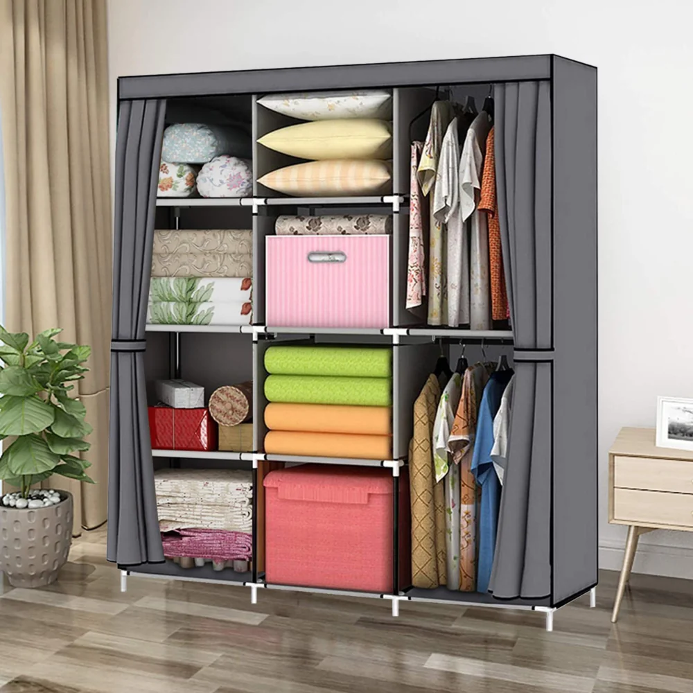 Szafa materiałowa składana 8 półek + 2 wieszaki Szafa materiałowa składana 8 półek + 2 wieszaki