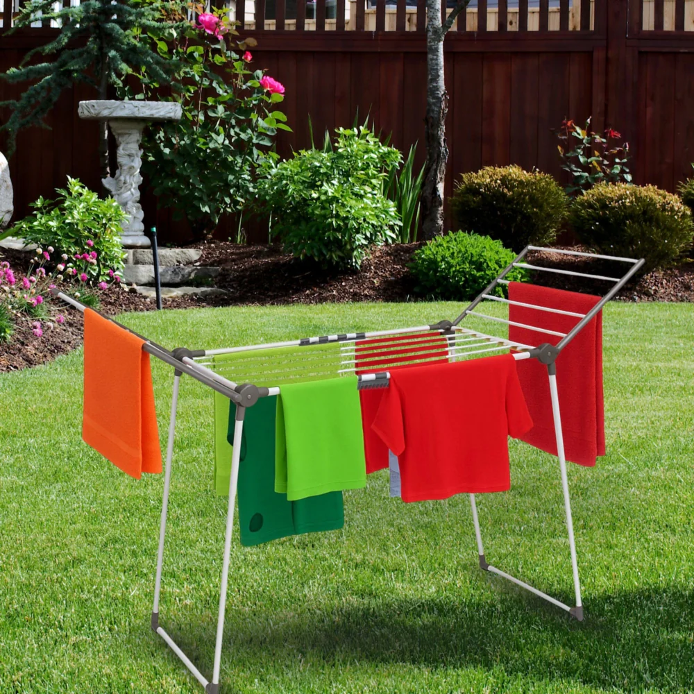 Suszarka na pranie składana + Zawieszki do skarpet Szara