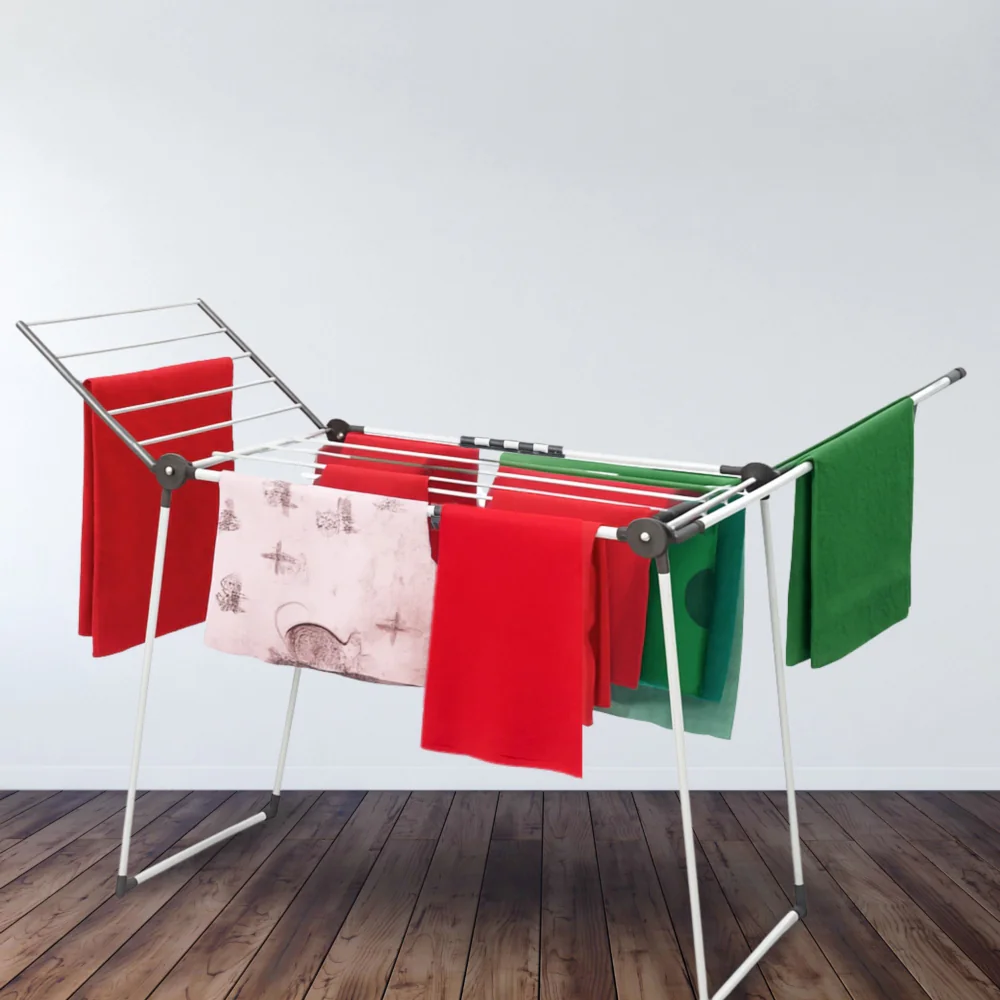 Suszarka na pranie składana + Zawieszki do skarpet Szara