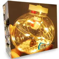 Kurtyna świetlna lampki świąteczne LED w Bombki z Figurkami Biały Ciepły