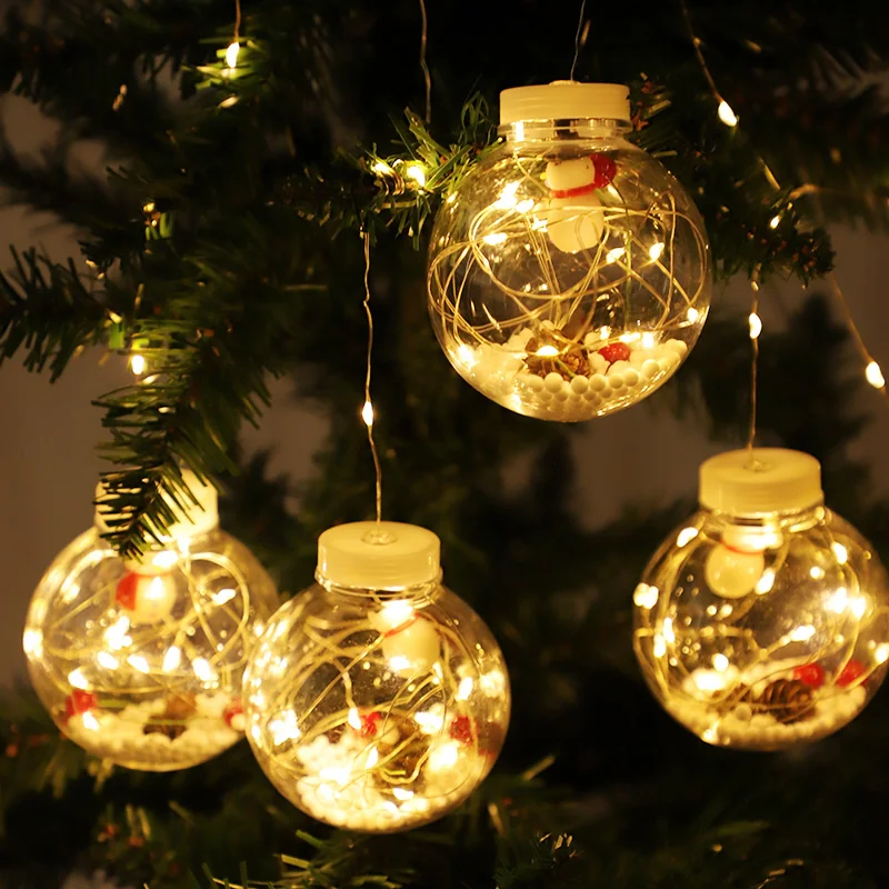 Kurtyna świetlna lampki świąteczne LED w Bombki z Figurkami Biały Ciepły Kurtyna świetlna lampki świąteczne LED w Bombki z Figurkami Biały Ciepły