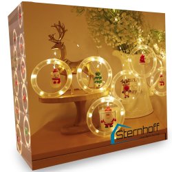 Kurtyna świetlna lampki Figurki witraże LED