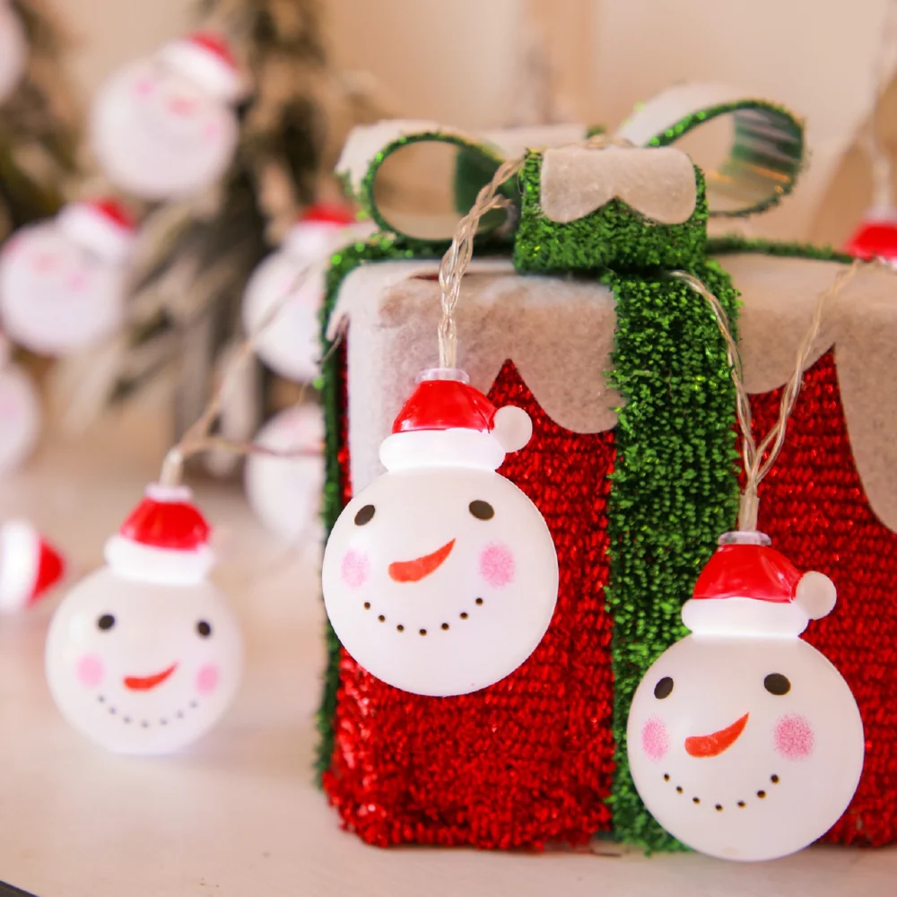 Lampki świąteczne choinkowe Bałwanki 10LED Biały Zimny