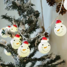 Lampki świąteczne choinkowe Bałwanki 10LED Biały Zimny