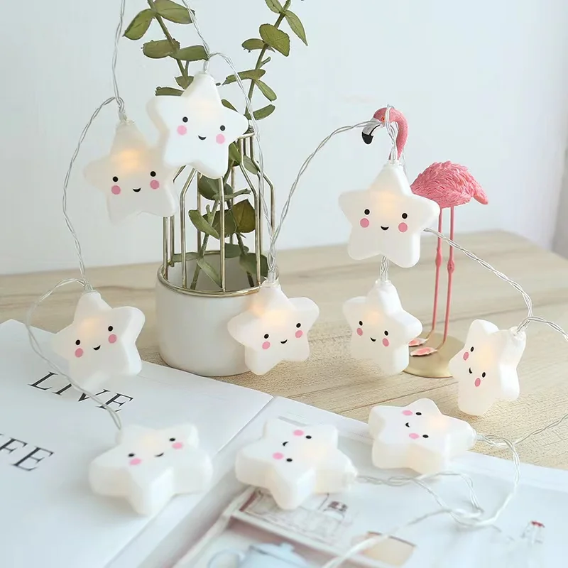 Lampki świąteczne choinkowe Gwiazdki 10LED Biały Ciepły