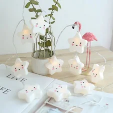 Lampki świąteczne choinkowe Gwiazdki 10LED Biały Ciepły