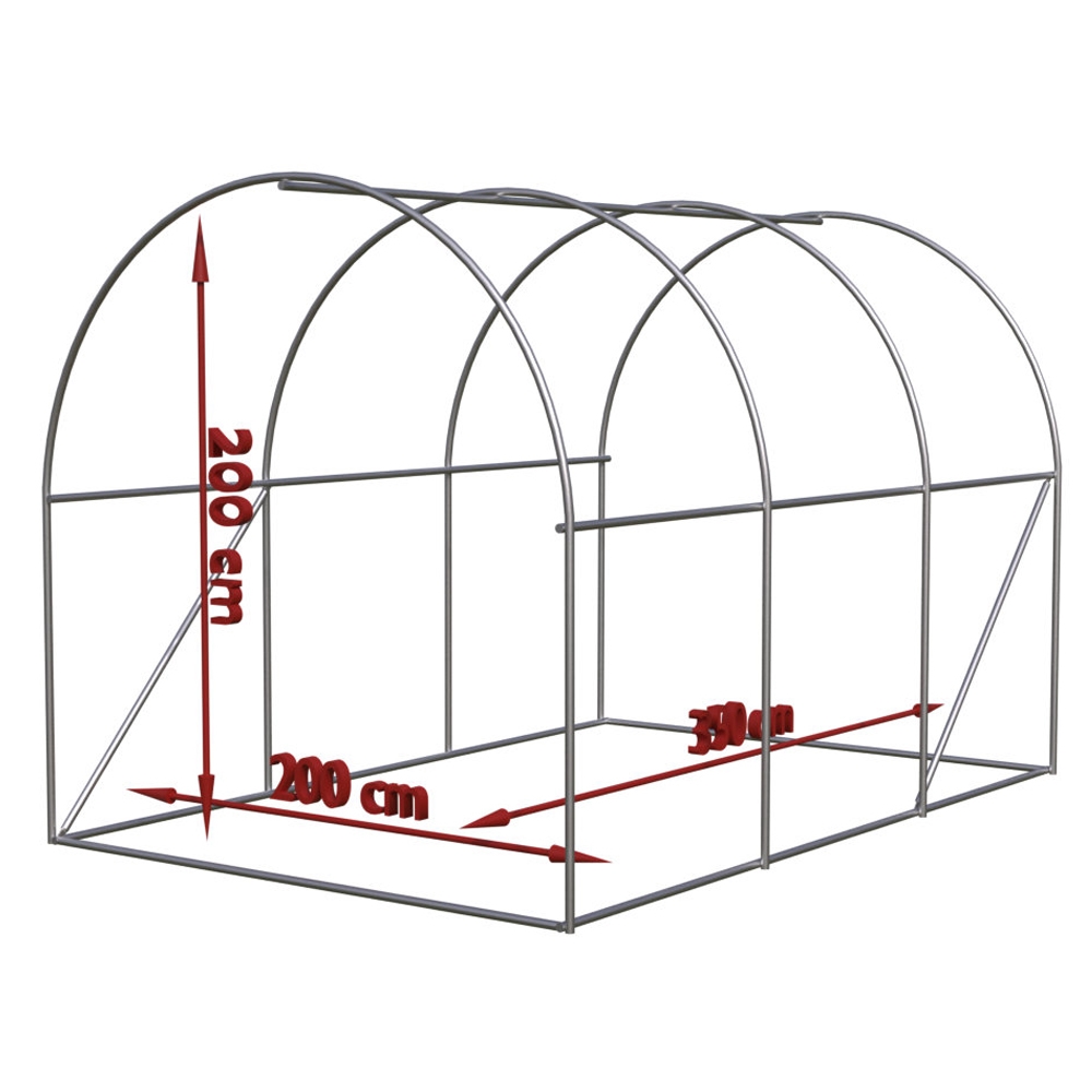 Tunel foliowy ogrodowy szklarnia z metalowym stelażem Zielony 2x3,5x2m Tunel foliowy ogrodowy szklarnia z metalowym stelażem Zielony 2x3,5x2m