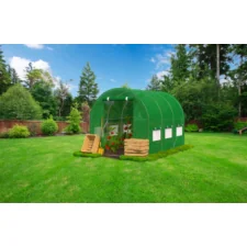 Tunel foliowy ogrodowy szklarnia z metalowym stelażem Zielony 2x3,5x2m