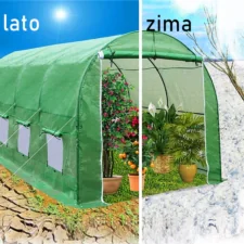 Tunel foliowy ogrodowy szklarnia z metalowym stelażem Zielony  2x4,5x2m