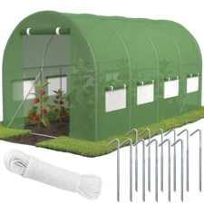 Tunel foliowy ogrodowy szklarnia z metalowym stelażem Zielony 2,5x4x2m