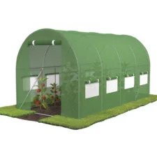 Tunel foliowy ogrodowy szklarnia z metalowym stelażem Zielony 2,5x4x2m