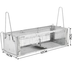 Żywołapka na łasice, szczury i myszy bezpieczna dla zwierząt metalowa pułapka 44x14x11cm