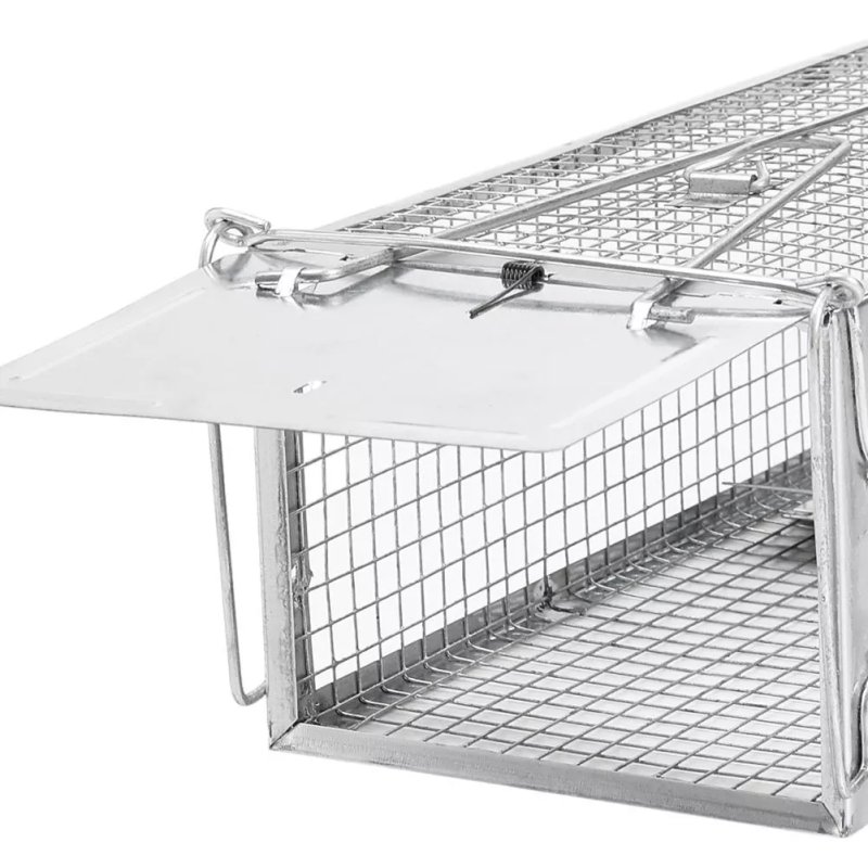 Żywołapka na łasice, szczury i myszy bezpieczna dla zwierząt metalowa pułapka 44x14x11cm