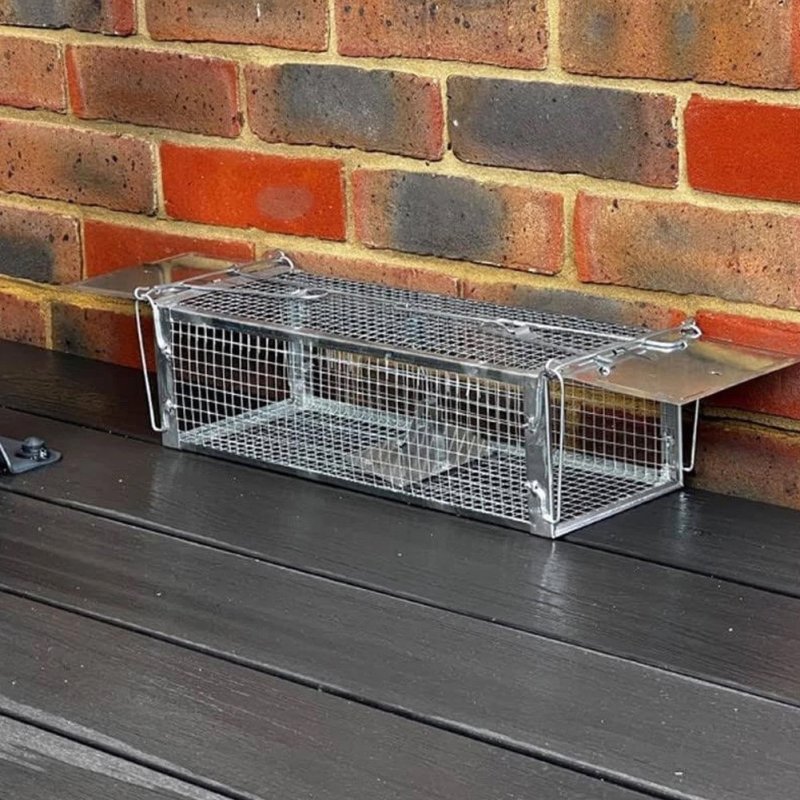 Żywołapka na łasice, szczury i myszy bezpieczna dla zwierząt metalowa pułapka 44x14x11cm