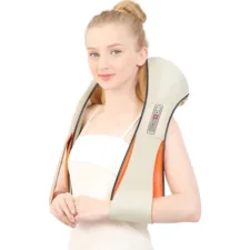 Masażer do karku i szyi podgrzewany Shiatsu Beżowy 12V/230V