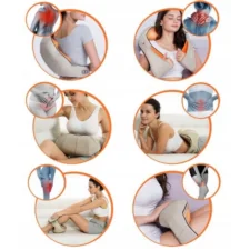 Masażer do karku i szyi podgrzewany Shiatsu Beżowy 12V/230V