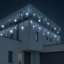 Sople lampki świąteczne zewnętrzne IP44 12m 300LED Biały Zimny + FLASH Zimny