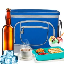 Torba termiczna z paskiem i kieszonkami Niebieska 30L