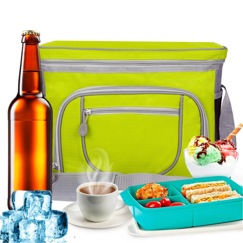 Torba termiczna z paskiem i kieszonkami Zielona 30L